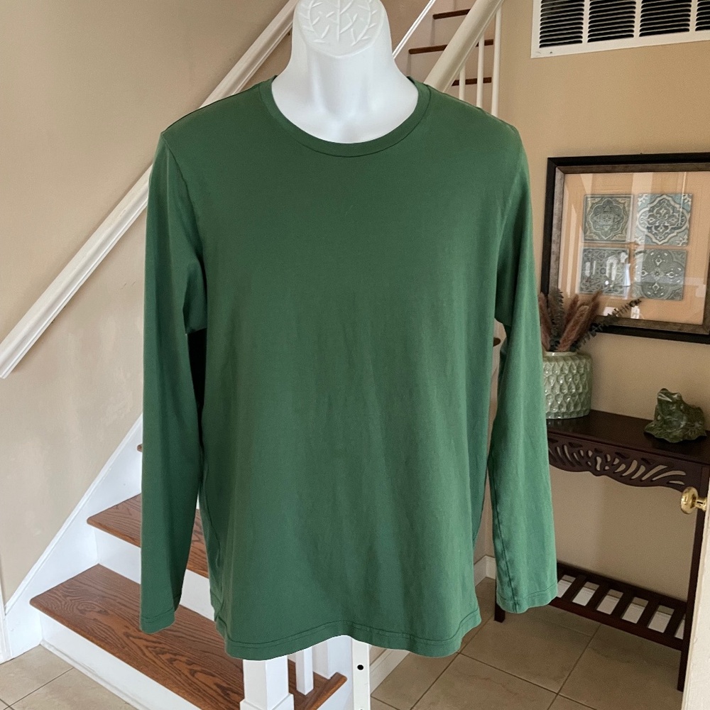 NWT Mack Weldon Warmknit Waffle Long Sleeve Crew Shirt Green Wool Blend Soft L